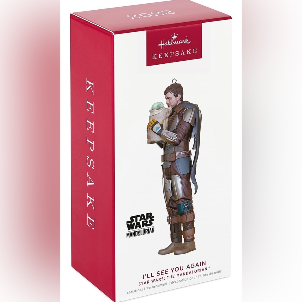 BNIB retired Hallmark 2022 Din Djarin w/ Grogu ornament ~ Star Wars: Mandalorian